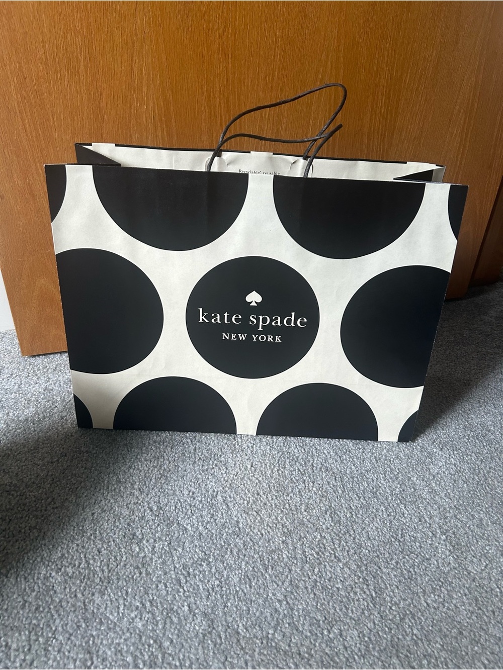 kate spade Green and Black Polka Dot Paper Shopping Bags - Picture 3 of 4
